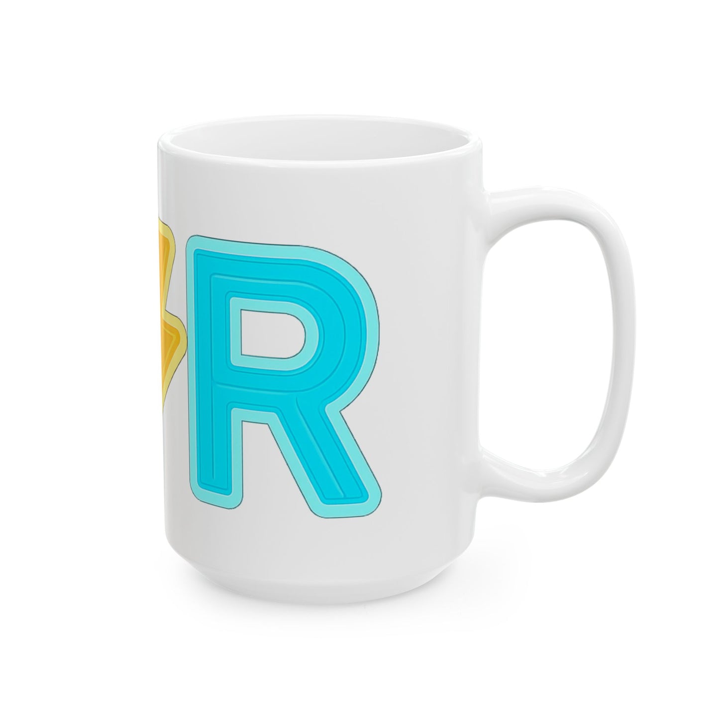 Retro Neon ‘Lit’ Ceramic Mug — Colorful Lightning Coffee Cup (11oz, 15oz)
