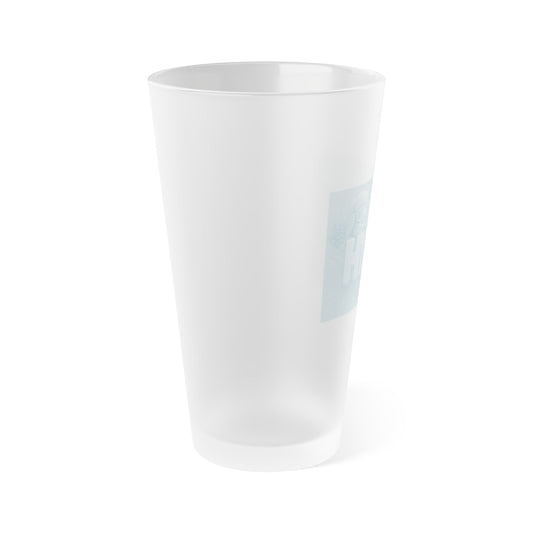 Frosted 16oz Pint Glass – Subtle Pastel Logo Beer Cup