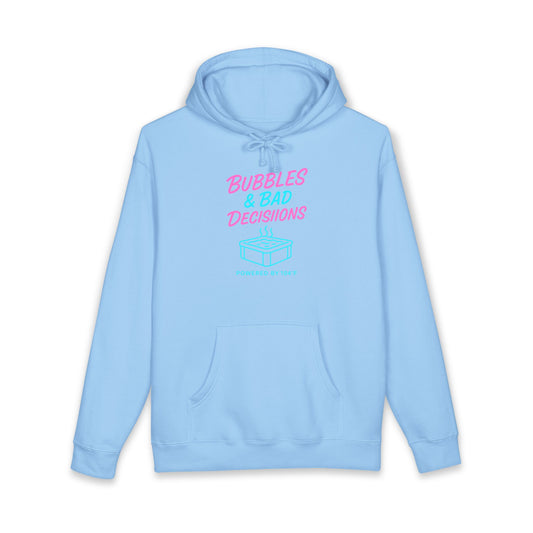Bubbles & Bad Decisions Hoodie – Retro Pink & Teal Graphic Pullover