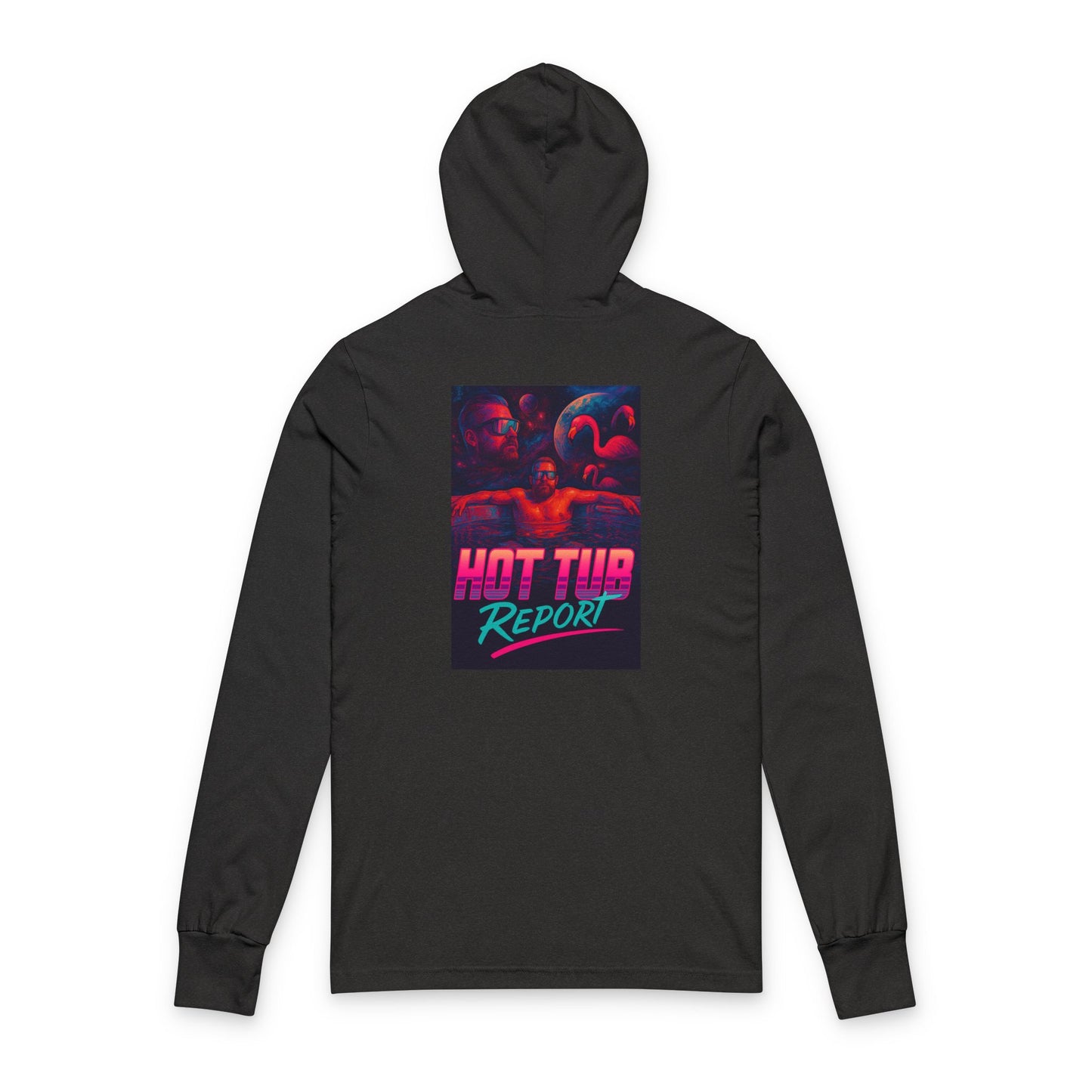 Hot Tub Report Hooded Long Sleeve Tee - HTR Retro Graphic