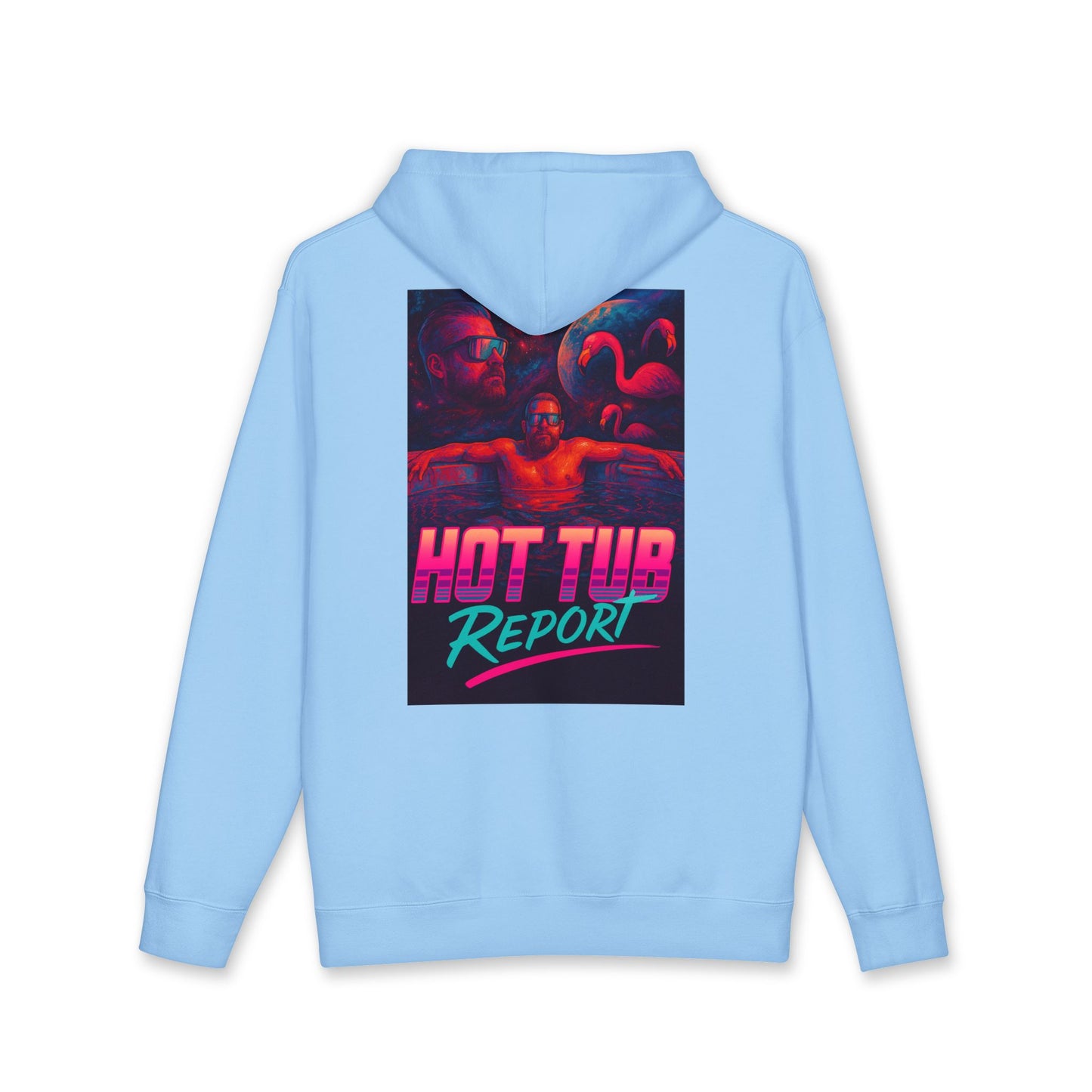 Hot Tub Report Hoodie — Retro Vaporwave Graphic Pullover