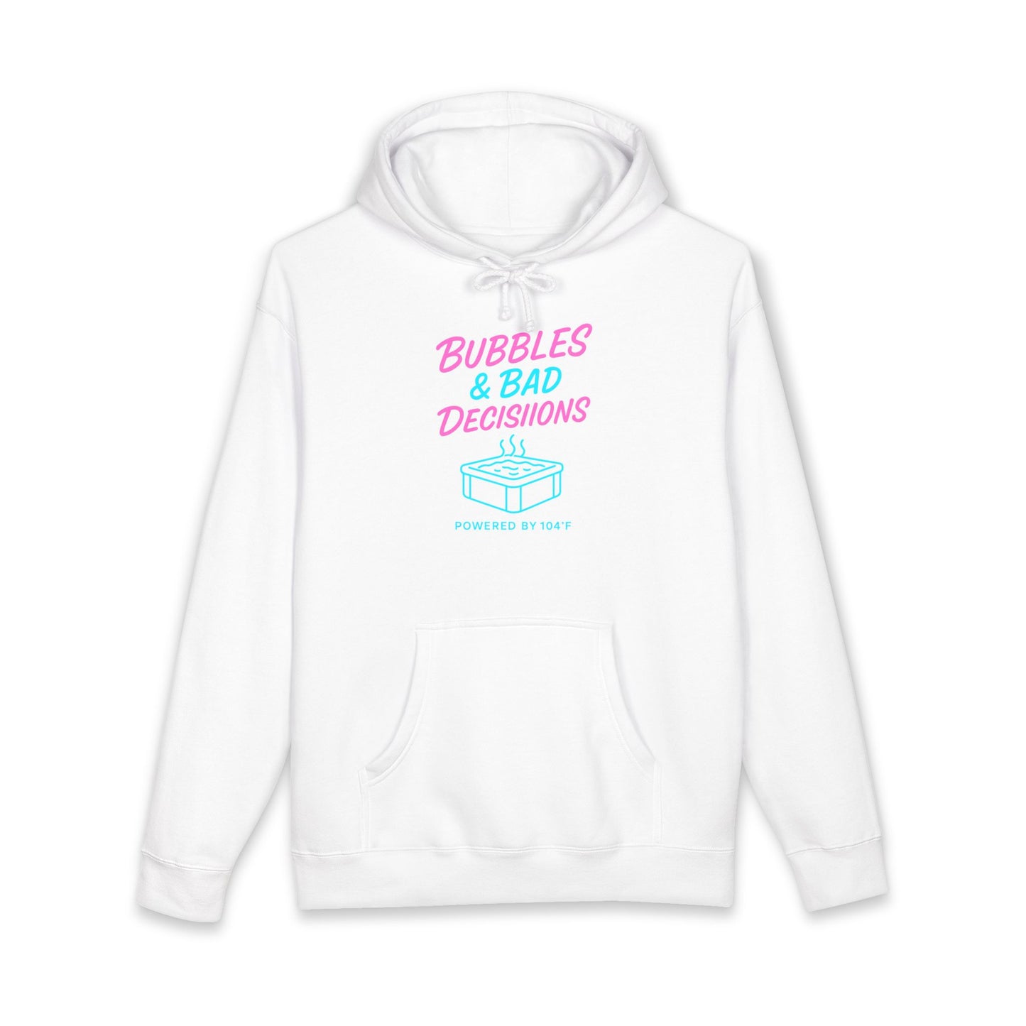 Bubbles & Bad Decisions Hoodie – Retro Pink & Teal Graphic Pullover