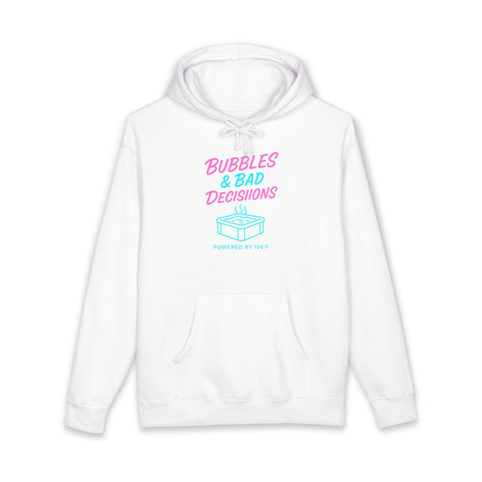 Bubbles & Bad Decisions Hoodie – Retro Pink & Teal Graphic Pullover