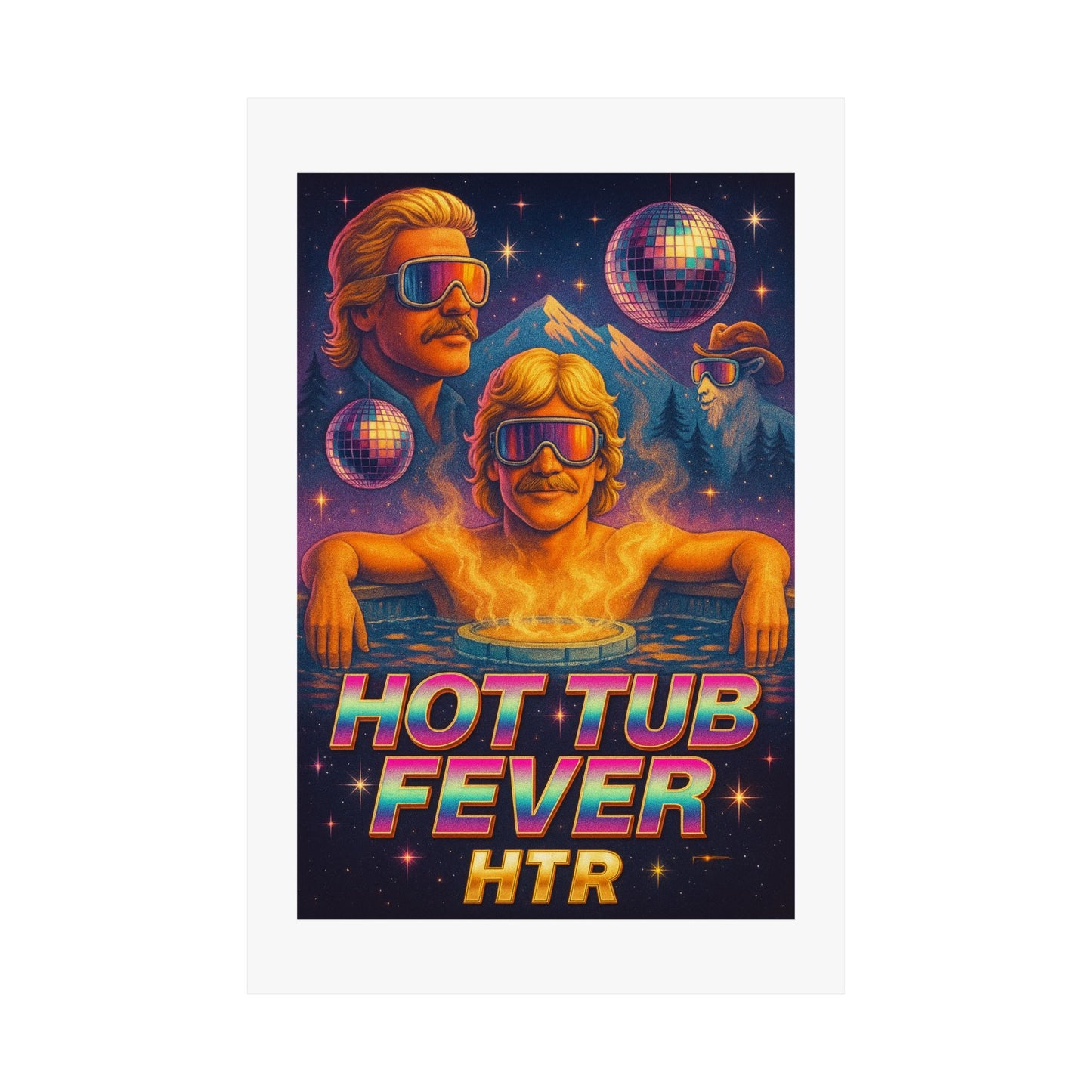 Hot Tub Fever Retro Poster — Matte Vertical Wall Art