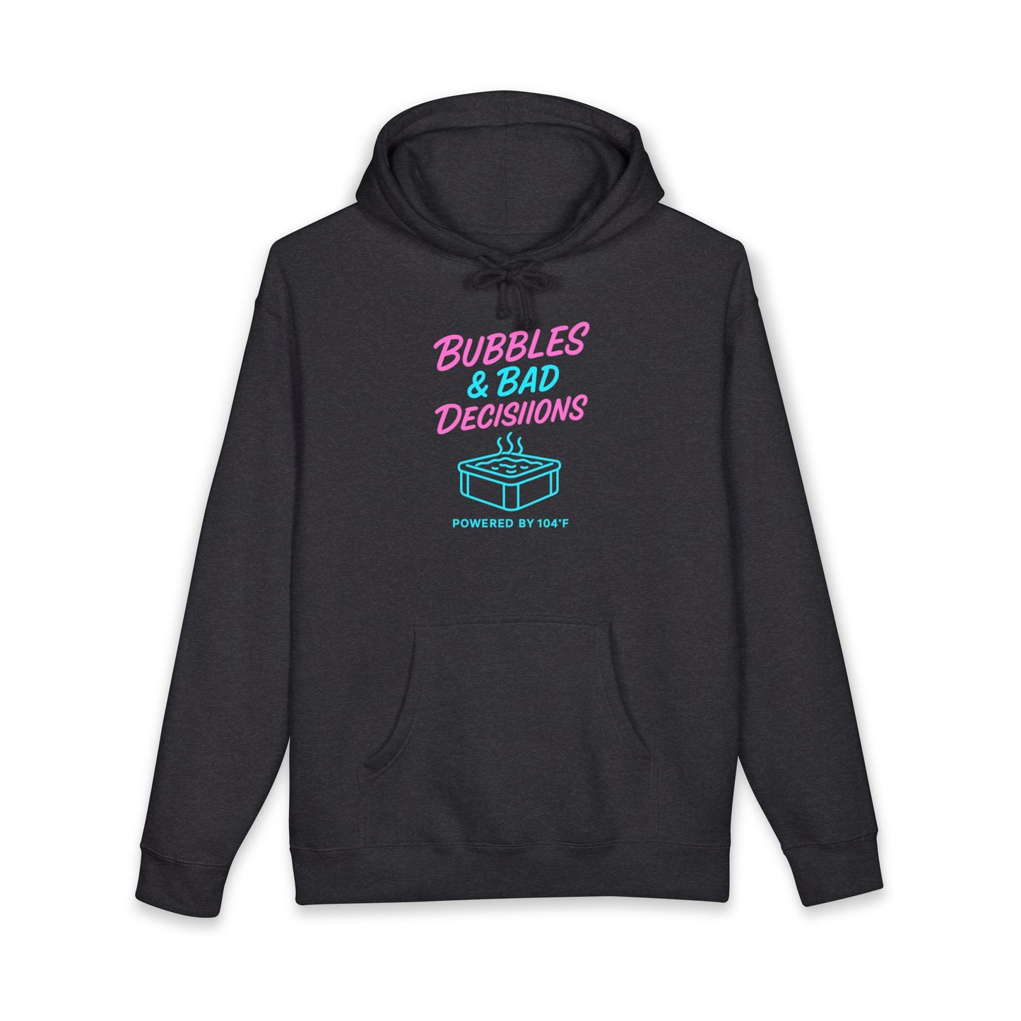 Bubbles & Bad Decisions Hoodie – Retro Pink & Teal Graphic Pullover