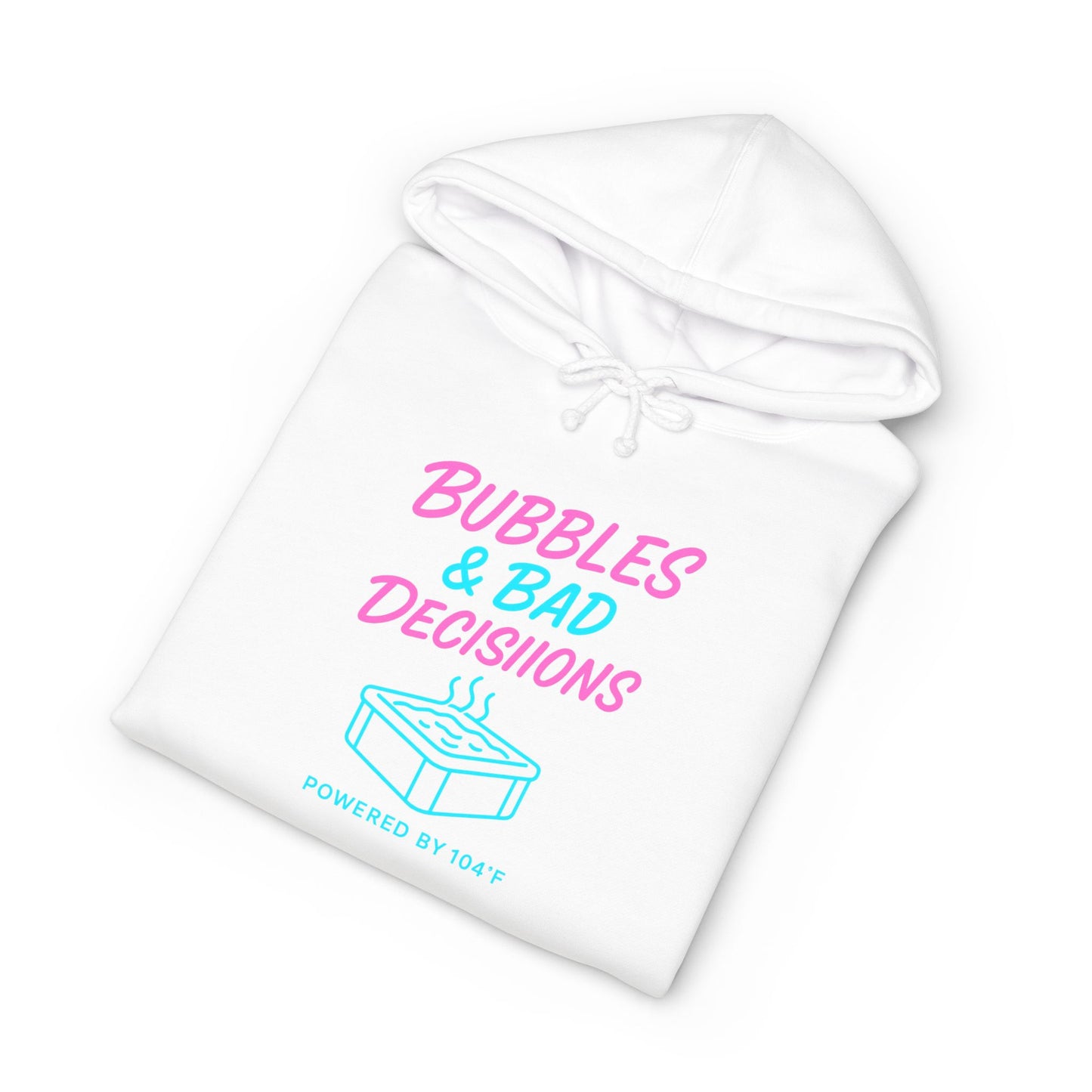Bubbles & Bad Decisions Hoodie – Retro Pink & Teal Graphic Pullover
