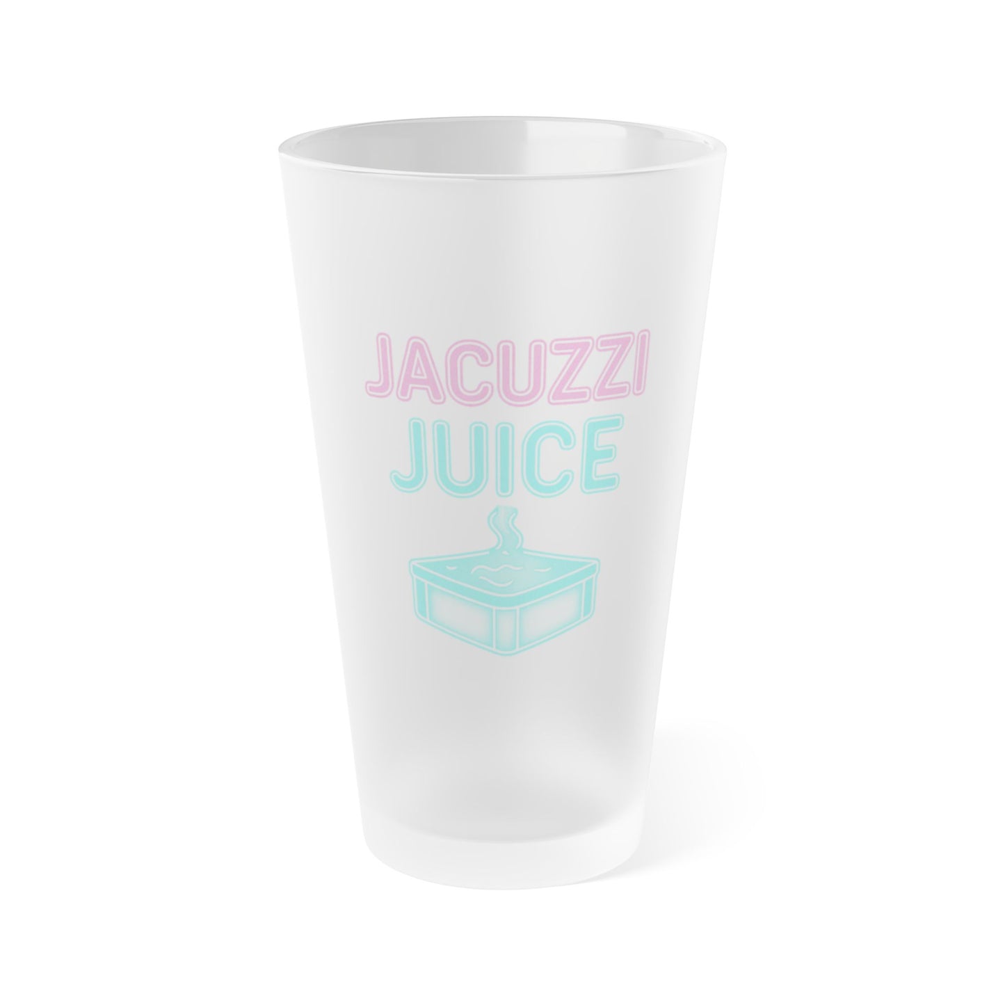 Frosted Pint Glass — ‘Jacuzzi Juice’ Pastel Cocktail Beer Glass 16oz