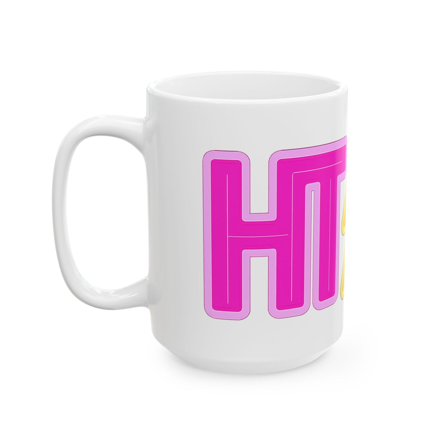 Retro Neon ‘Lit’ Ceramic Mug — Colorful Lightning Coffee Cup (11oz, 15oz)