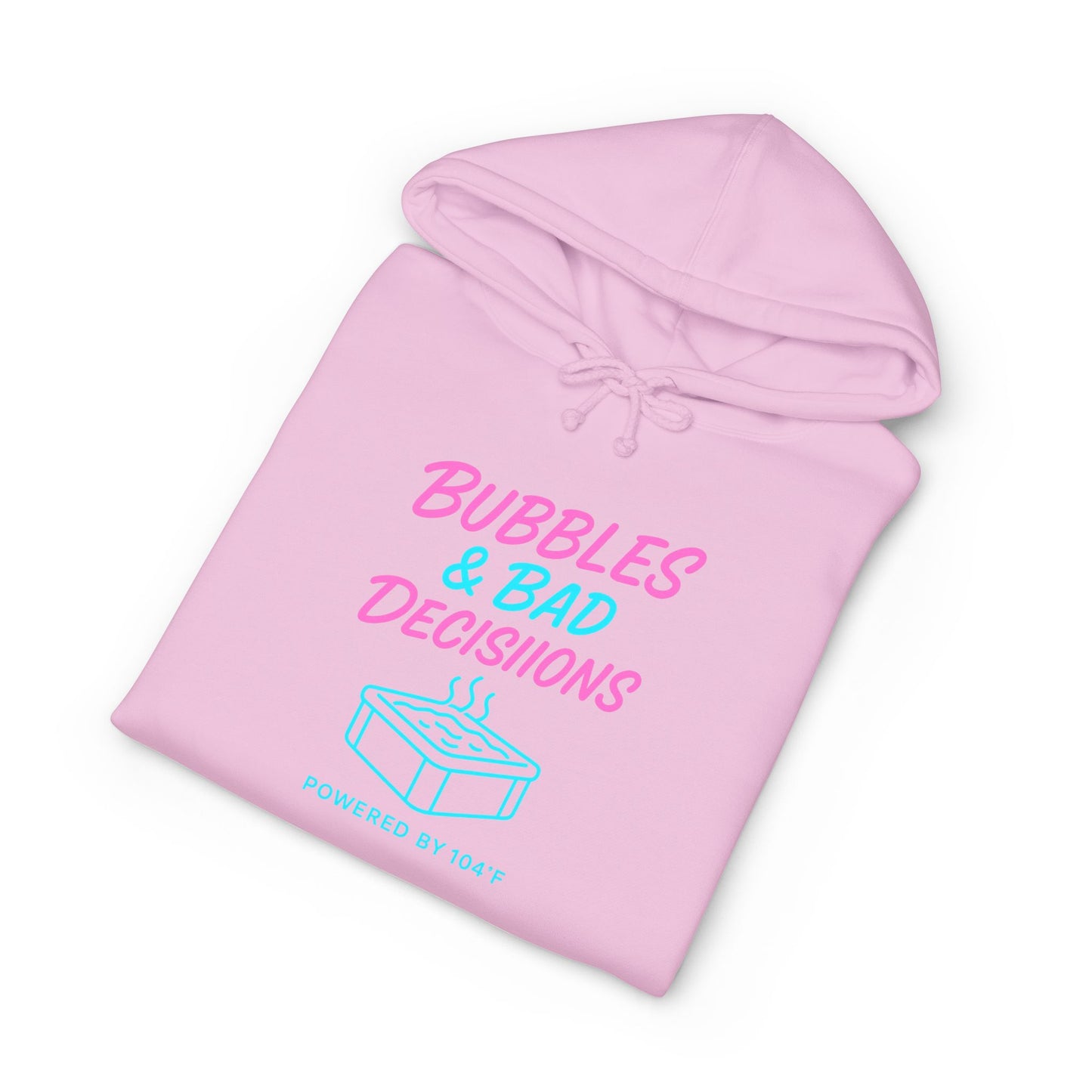 Bubbles & Bad Decisions Hoodie – Retro Pink & Teal Graphic Pullover