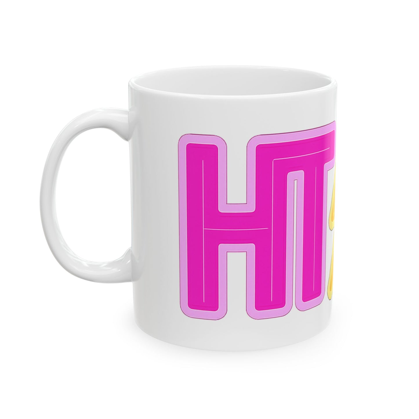 Retro Neon ‘Lit’ Ceramic Mug — Colorful Lightning Coffee Cup (11oz, 15oz)