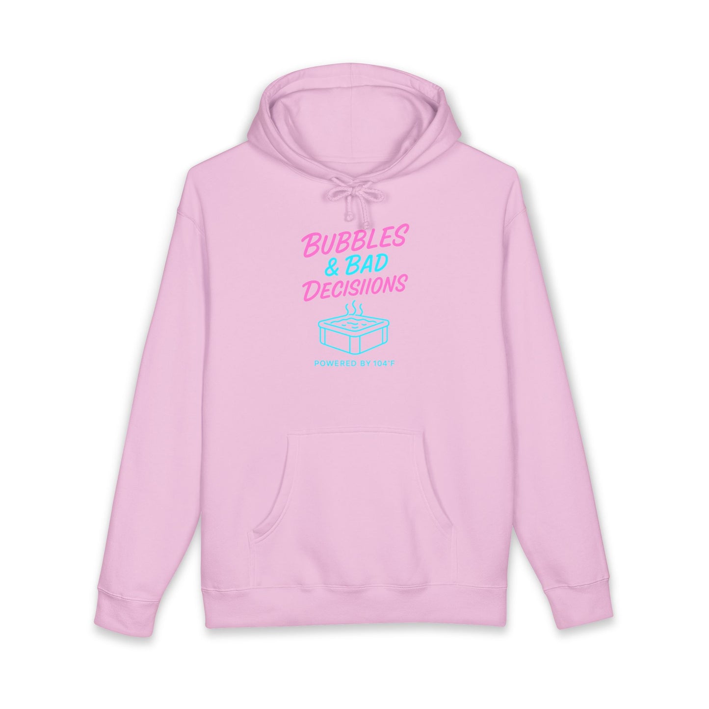 Bubbles & Bad Decisions Hoodie – Retro Pink & Teal Graphic Pullover