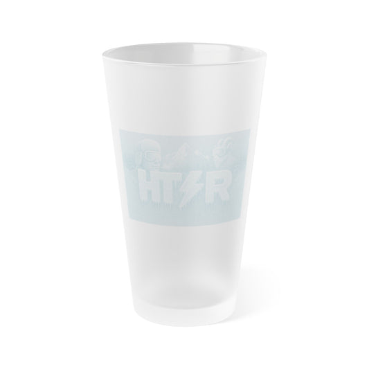 Frosted 16oz Pint Glass – Subtle Pastel Logo Beer Cup