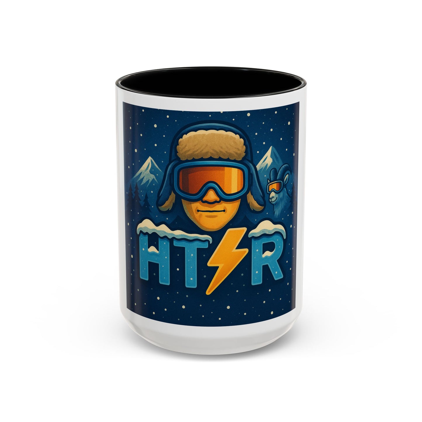 Ski Patrol Lightning Accent Coffee Mug — Winter Skier Graphic 11/15oz