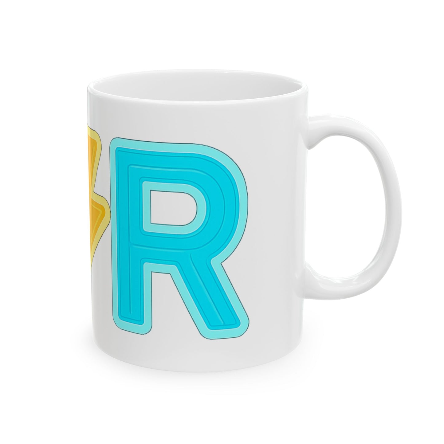 Retro Neon ‘Lit’ Ceramic Mug — Colorful Lightning Coffee Cup (11oz, 15oz)