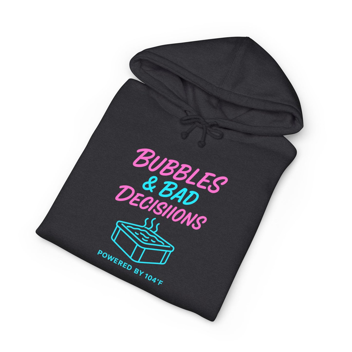 Bubbles & Bad Decisions Hoodie – Retro Pink & Teal Graphic Pullover