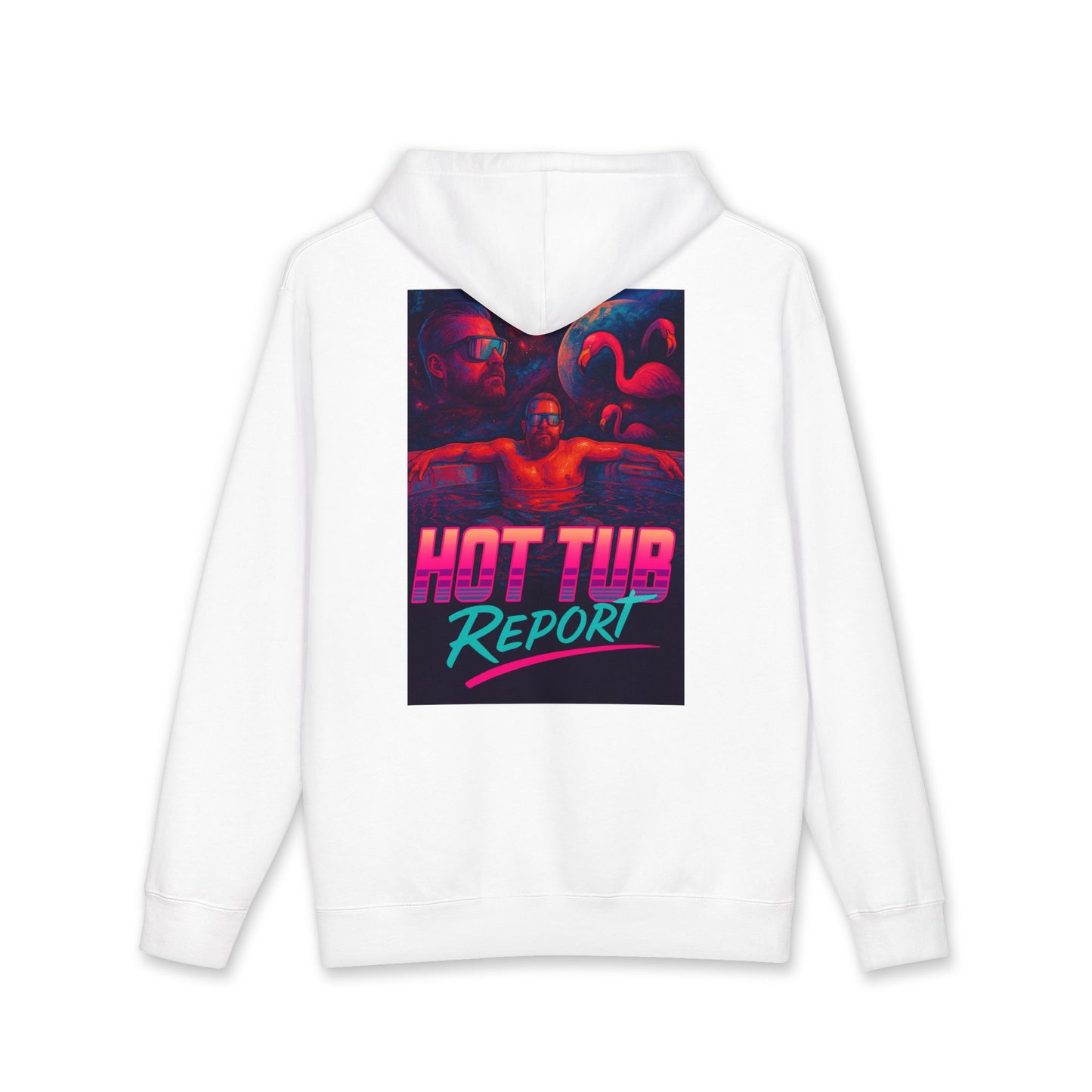 Hot Tub Report Hoodie — Retro Vaporwave Graphic Pullover