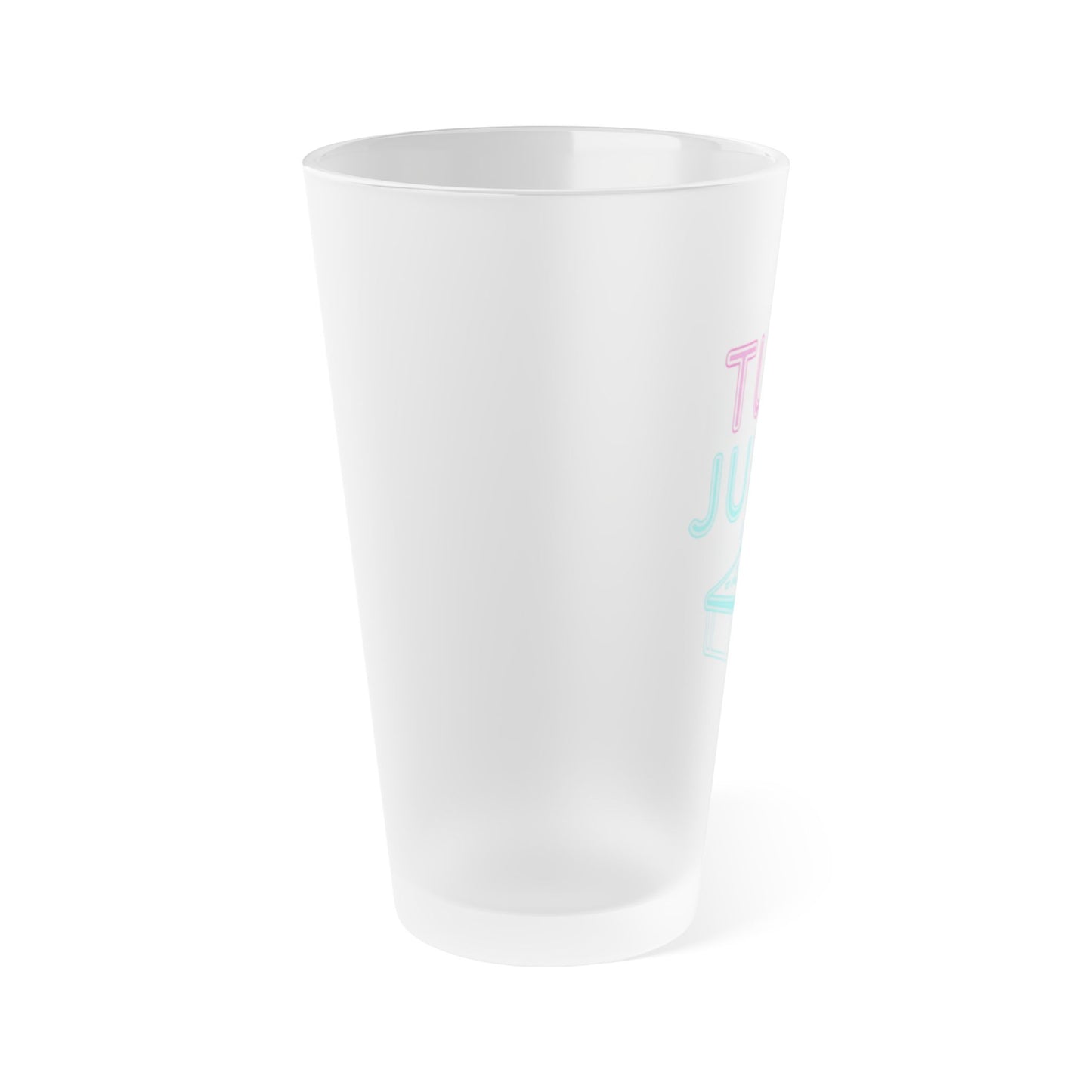 Frosted Pint Glass — "Tub Juice" Retro Pastel Bathroom Cocktail Glass (16 oz)