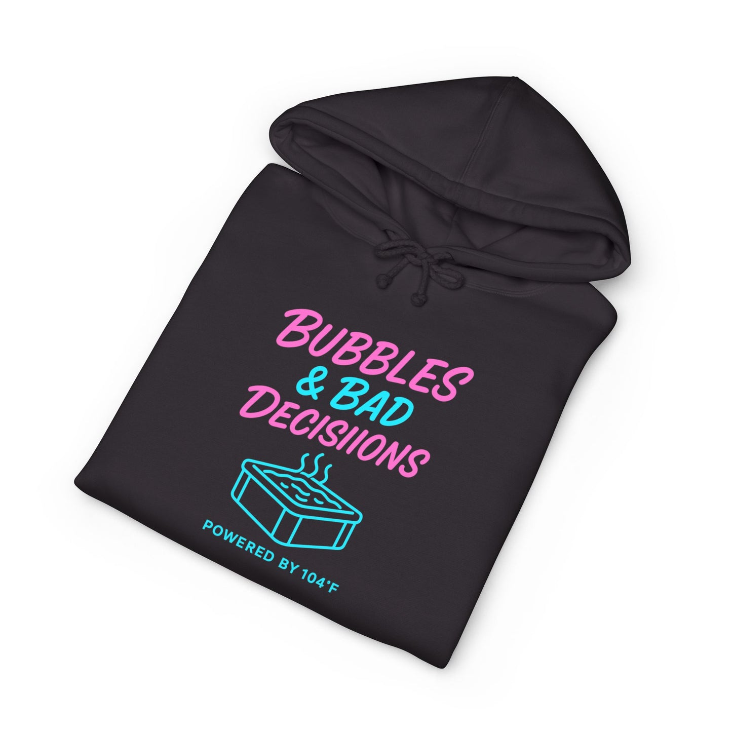 Bubbles & Bad Decisions Hoodie – Retro Pink & Teal Graphic Pullover