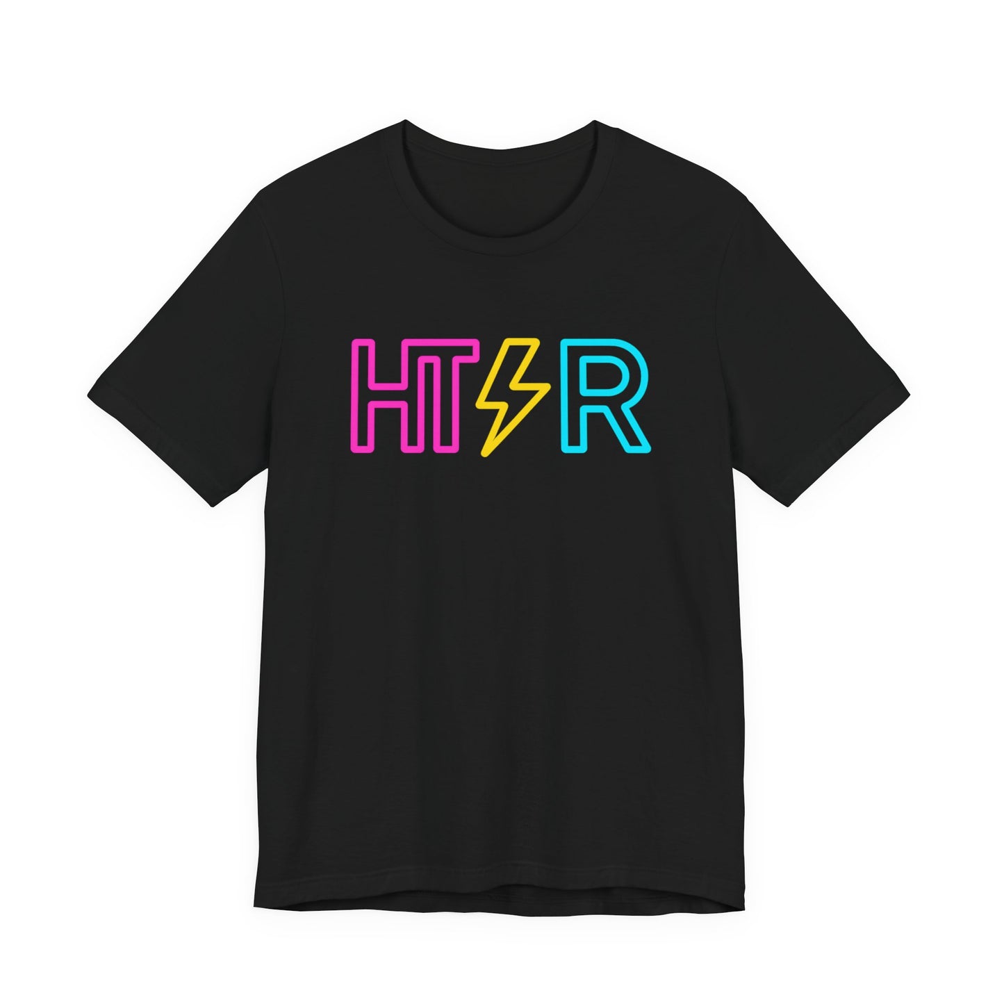 HTR Neon Logo T-Shirt — Retro Lightning Graphic Tee