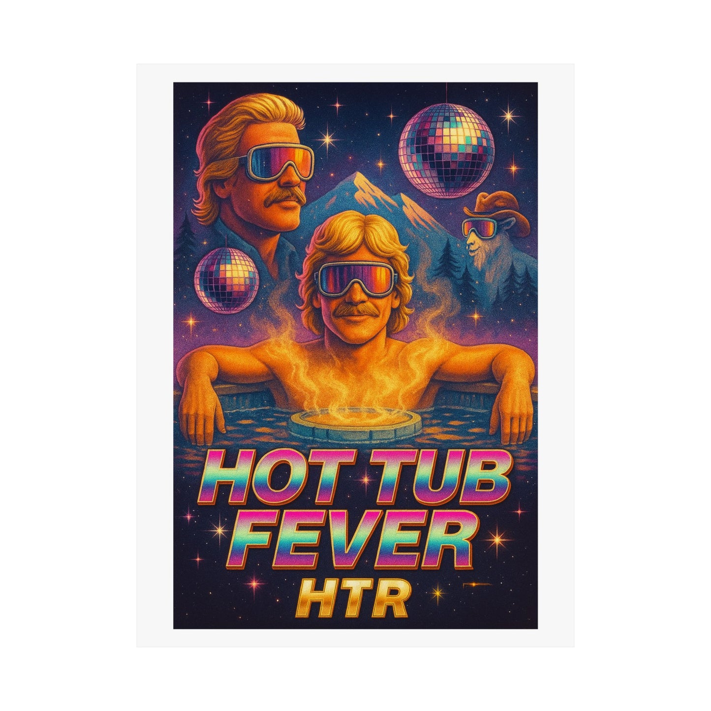 Hot Tub Fever Retro Poster — Matte Vertical Wall Art