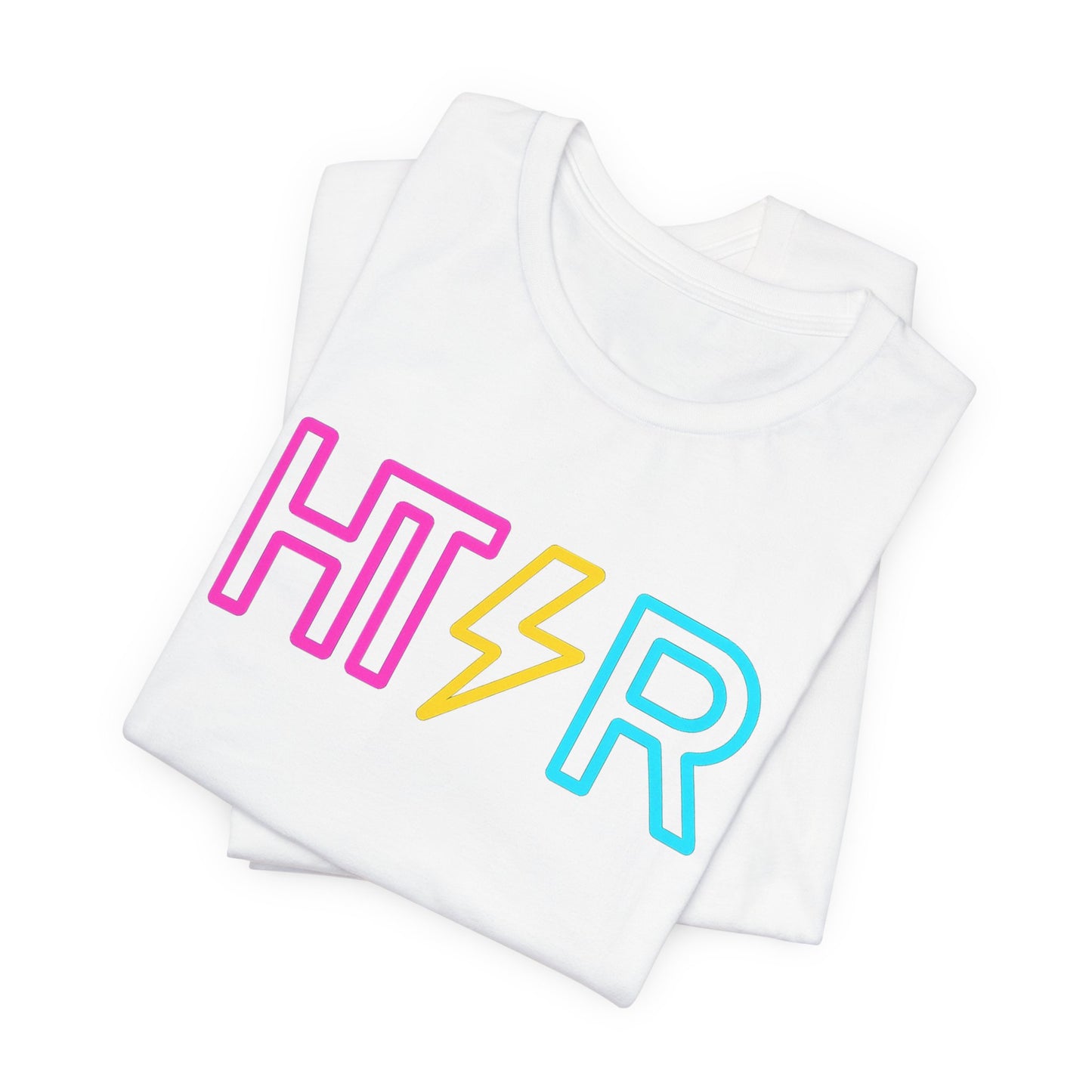 HTR Neon Logo T-Shirt — Retro Lightning Graphic Tee