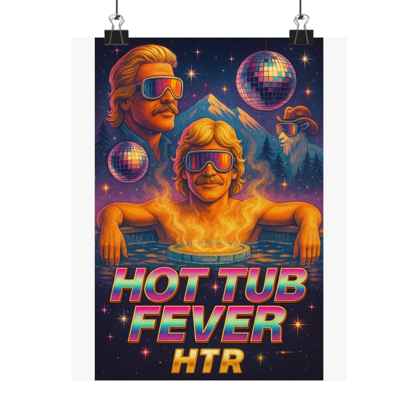 Hot Tub Fever Retro Poster — Matte Vertical Wall Art