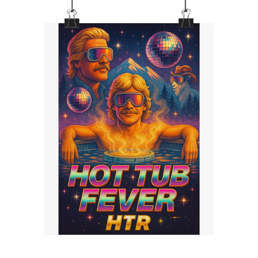 Hot Tub Fever Retro Poster — Matte Vertical Wall Art