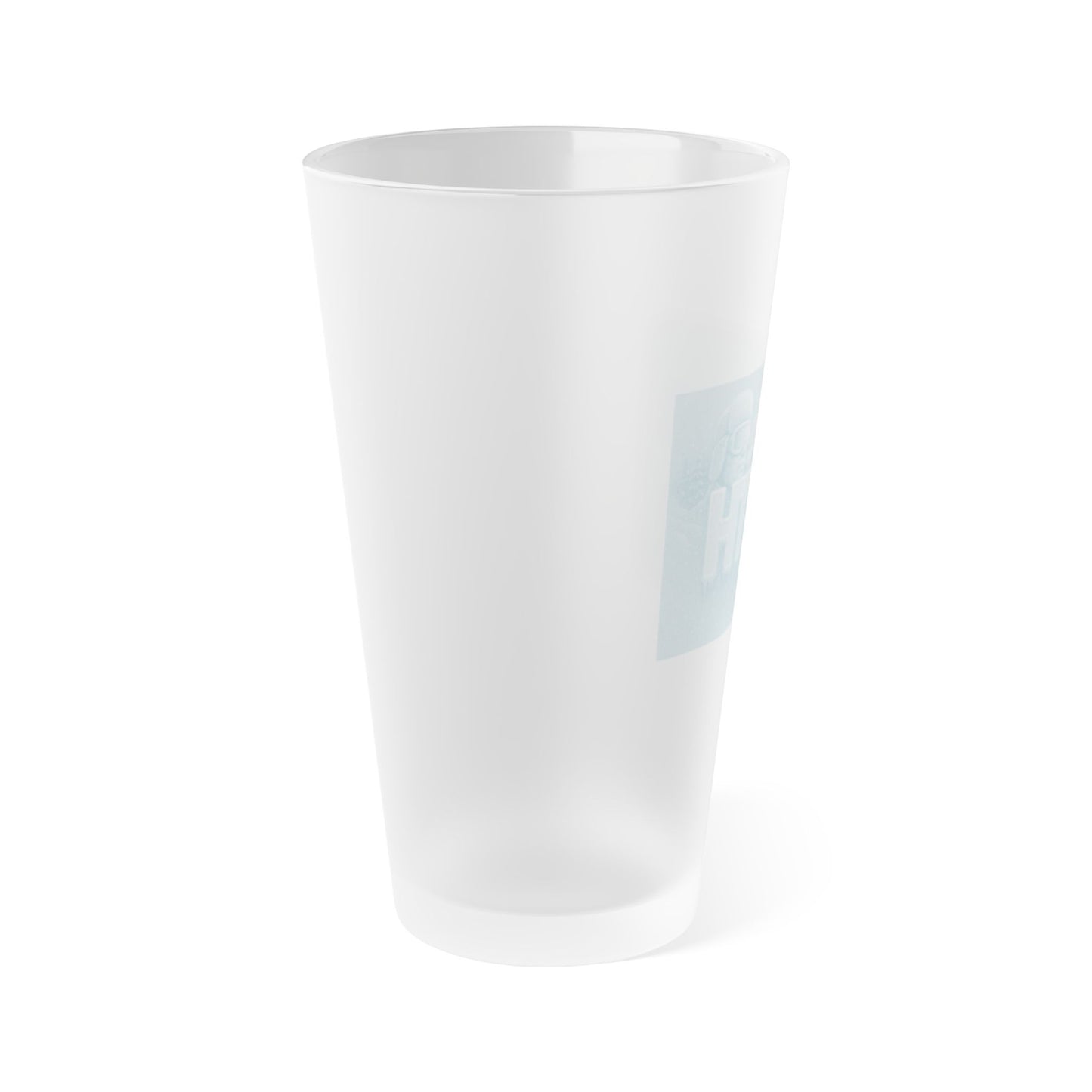 Frosted 16oz Pint Glass – Subtle Pastel Logo Beer Cup