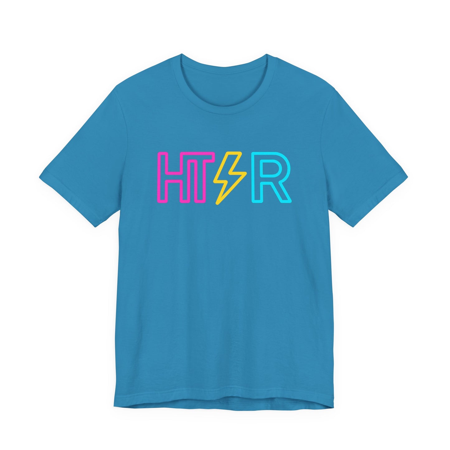 HTR Neon Logo T-Shirt — Retro Lightning Graphic Tee