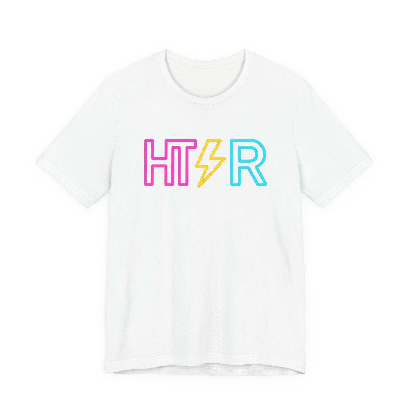 HTR Neon Logo T-Shirt — Retro Lightning Graphic Tee