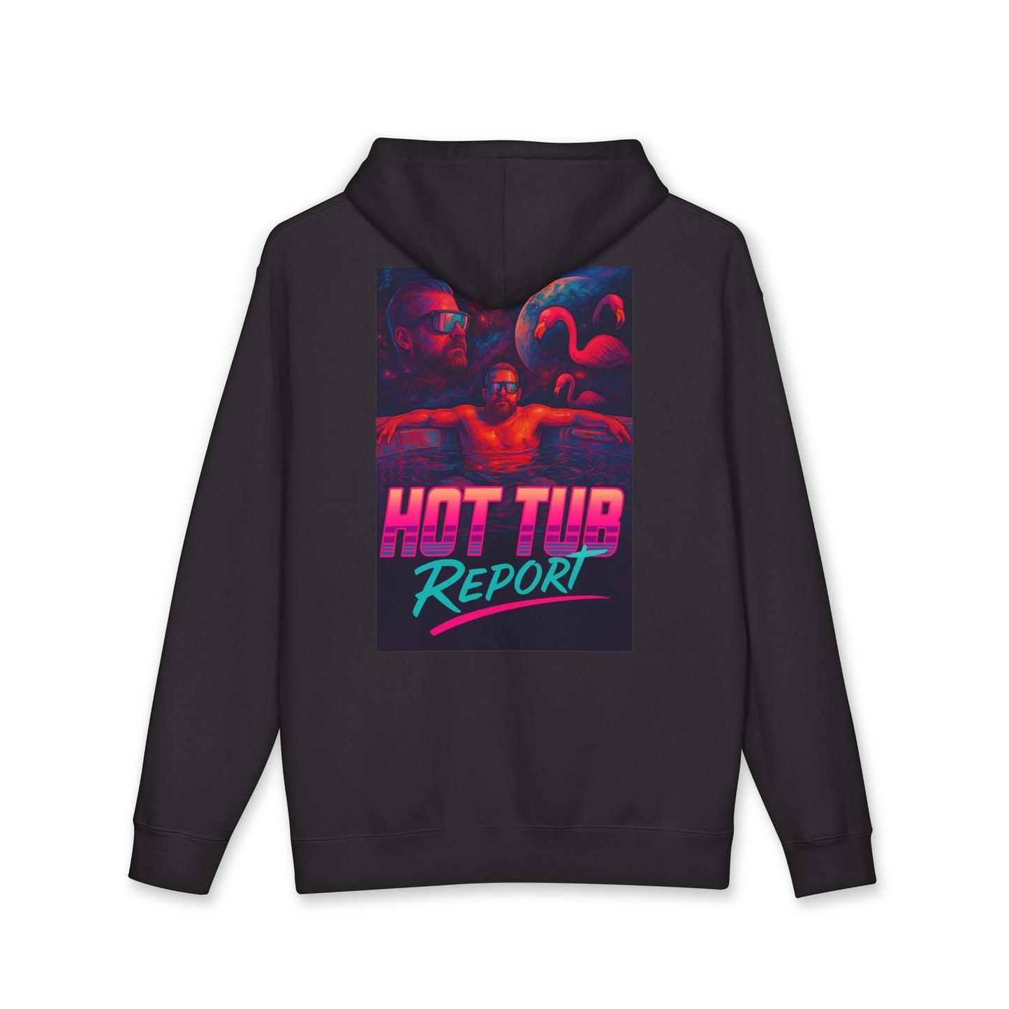 Hot Tub Report Hoodie — Retro Vaporwave Graphic Pullover