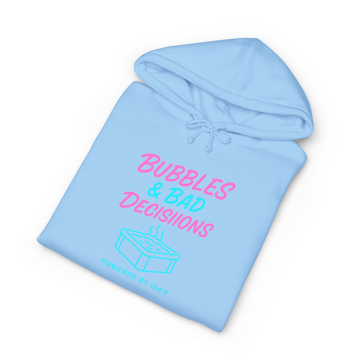 Bubbles & Bad Decisions Hoodie – Retro Pink & Teal Graphic Pullover