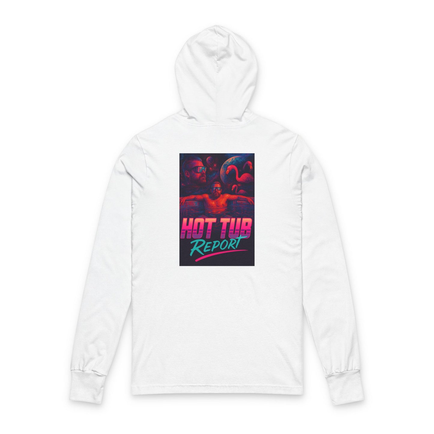 Hot Tub Report Hooded Long Sleeve Tee - HTR Retro Graphic