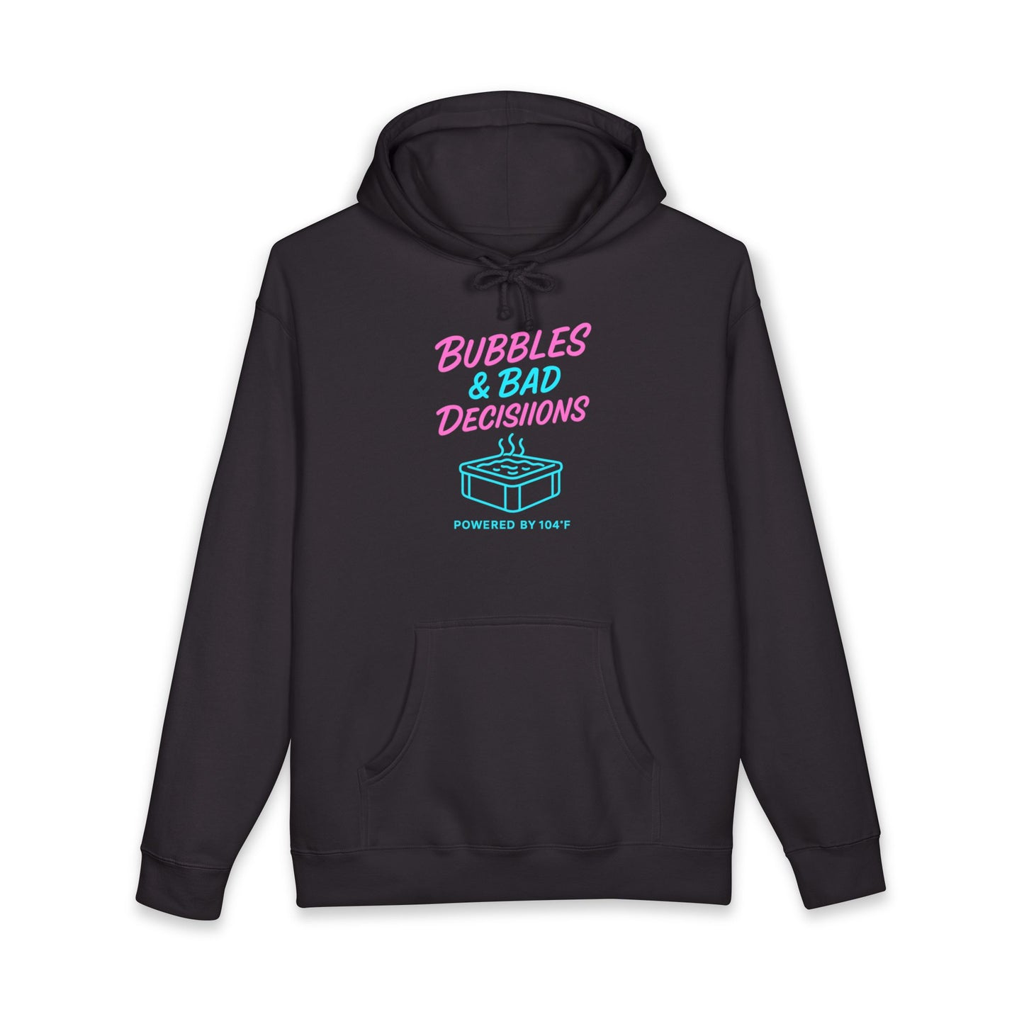 Bubbles & Bad Decisions Hoodie – Retro Pink & Teal Graphic Pullover