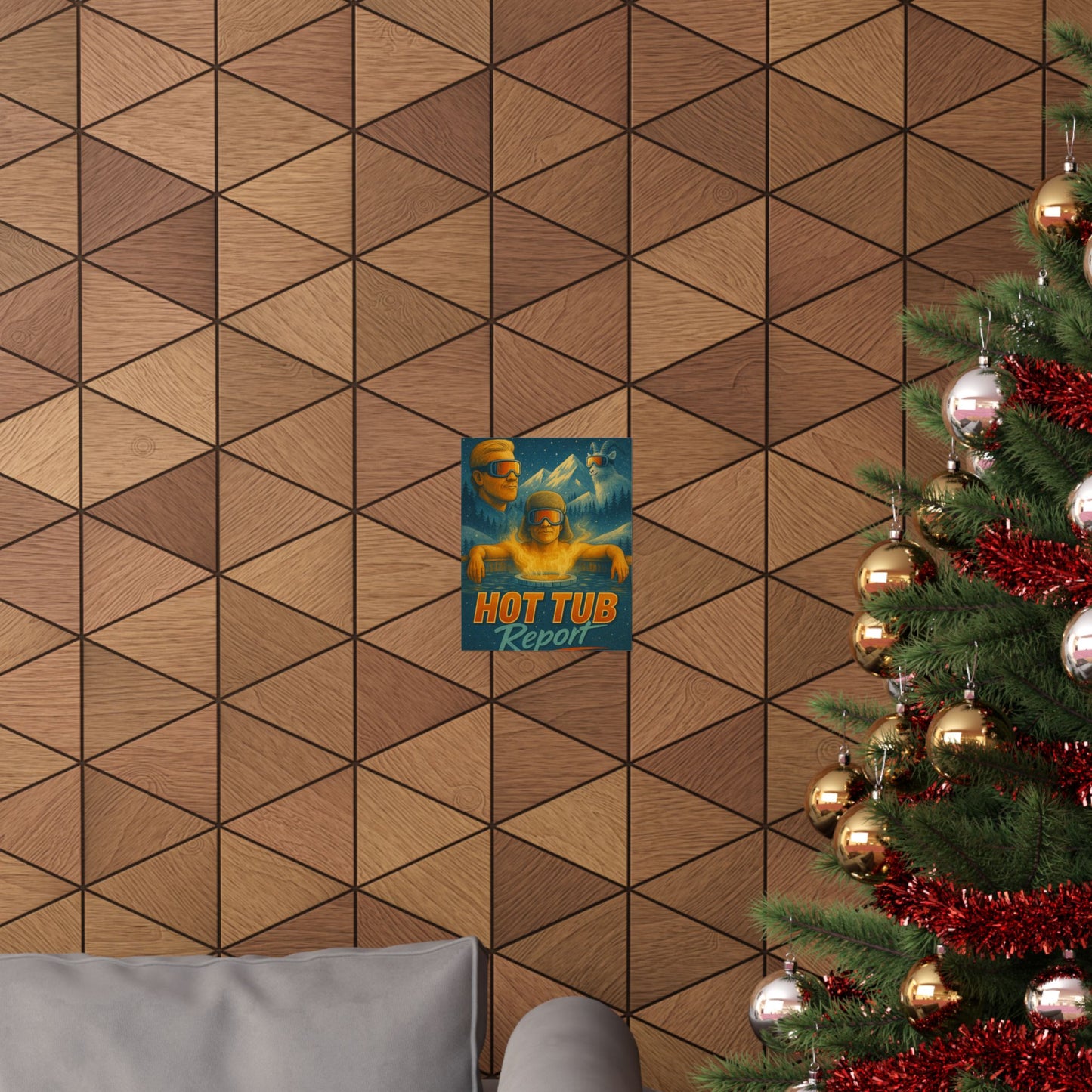 Hot Tub Report Poster — Retro Ski Lodge Matte Vertical Art Print