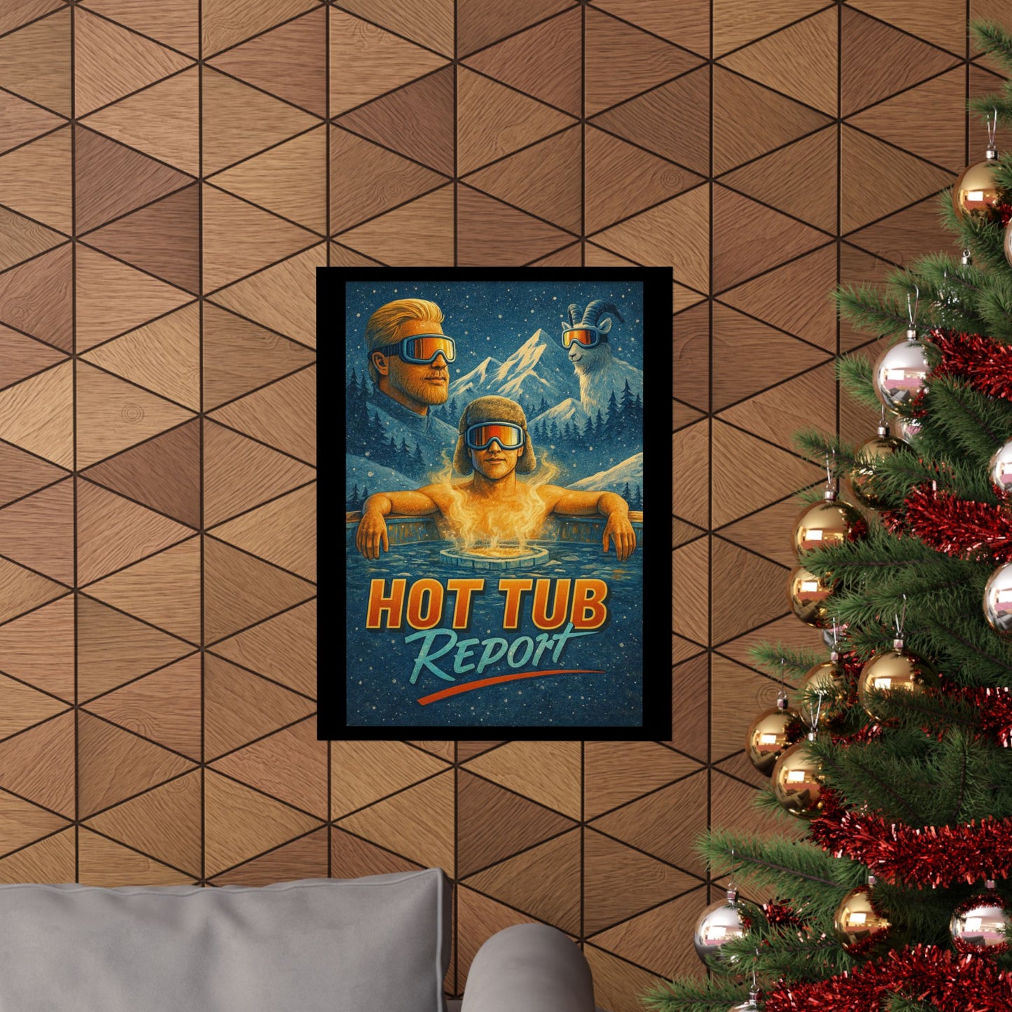 Hot Tub Report Poster — Retro Ski Lodge Matte Vertical Print