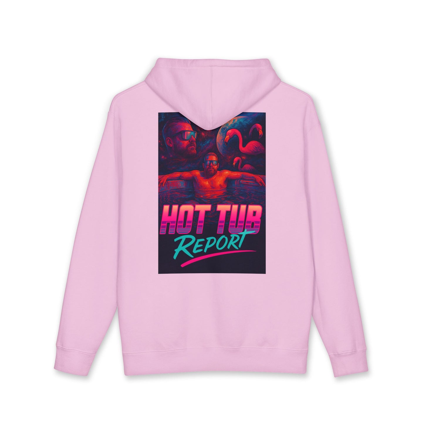 Hot Tub Report Hoodie — Retro Vaporwave Graphic Pullover