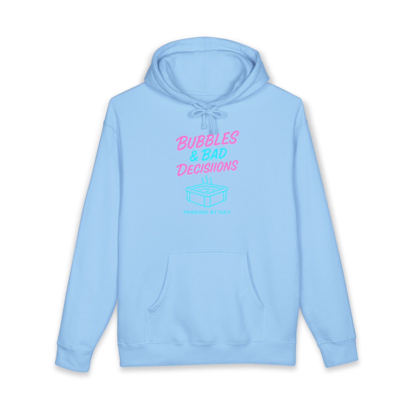 Bubbles & Bad Decisions Hoodie – Retro Pink & Teal Graphic Pullover