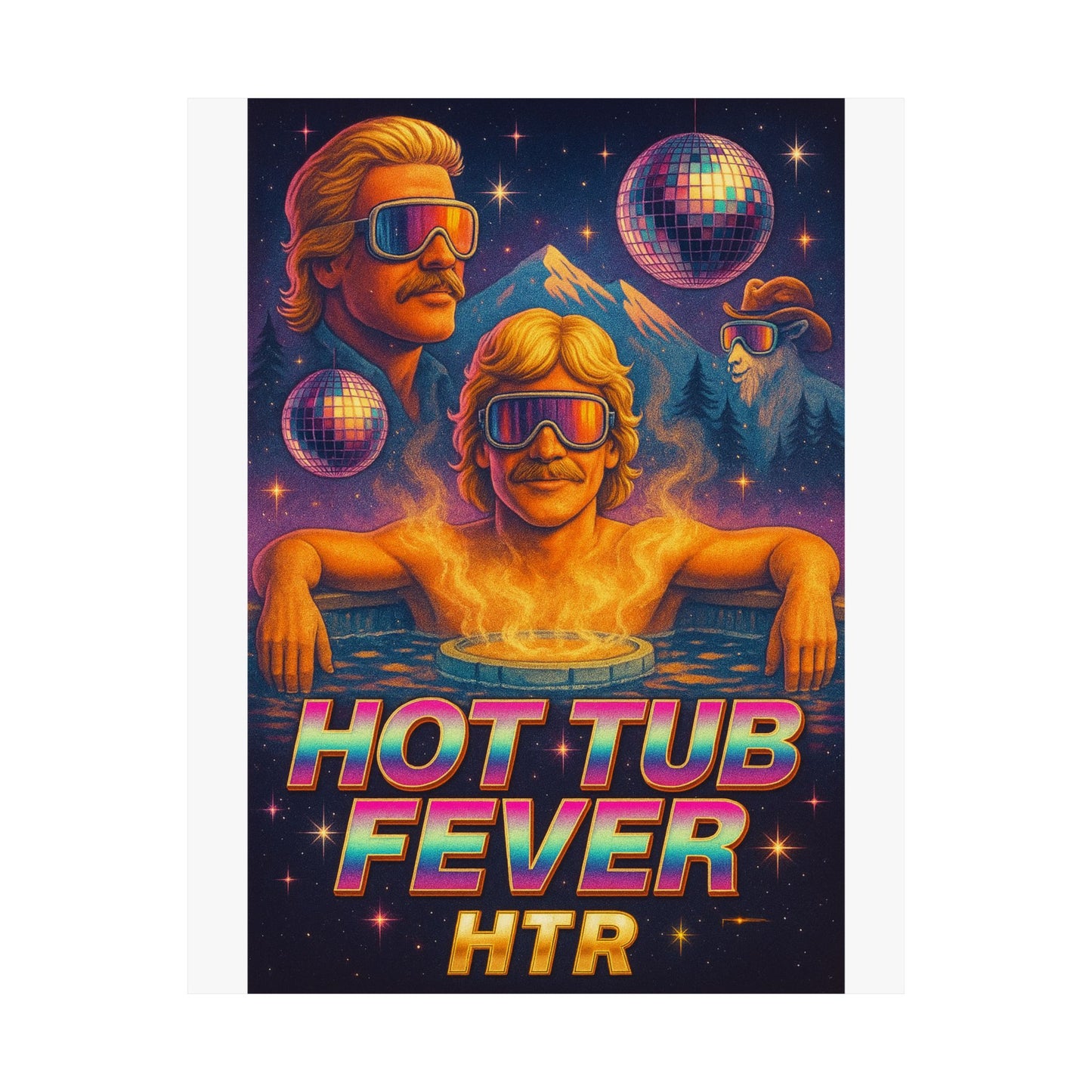 Hot Tub Fever Retro Poster — Matte Vertical Wall Art